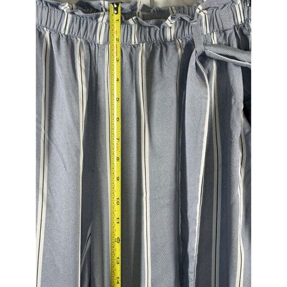 H&M Paperbag Wide Leg Striped Pants, Blue/White, Sz: 12, 87-11 - Picture 7 of 14